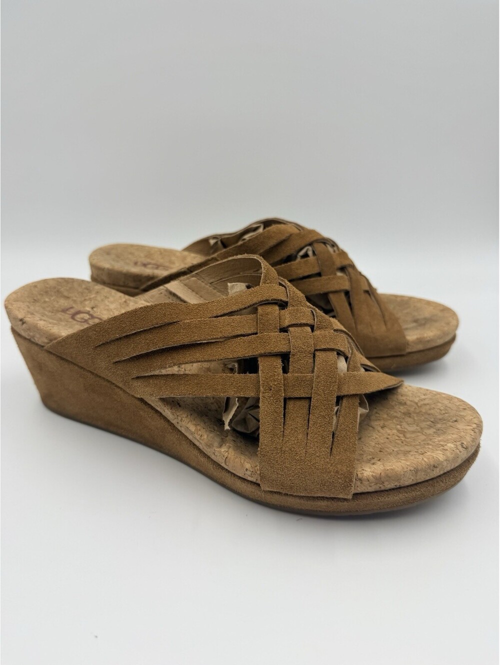 UGG Lilah Wedge Weave Slides Shoes Slip On Women's Sz 10 Fall